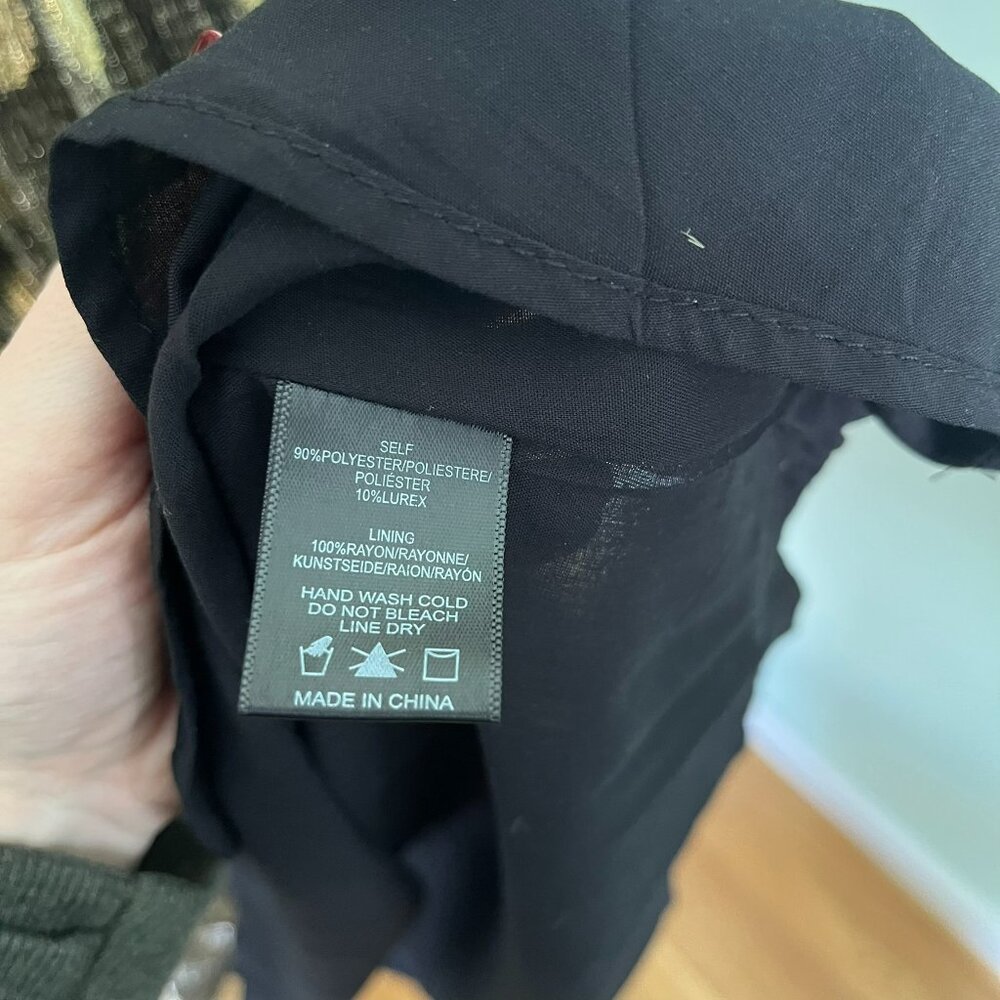 Anthropologie | Sunday in Brooklyn Black & Gold Polka-Dot Shimmer Midi Dress | S - Picture 7 of 10